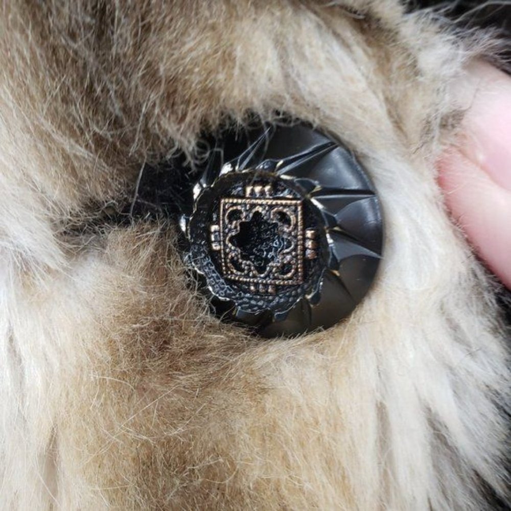 OTTA FIR Vintage Faux Fur Coat 50's 60's Retro Textured Belted Small EUC - Picture 4 of 15